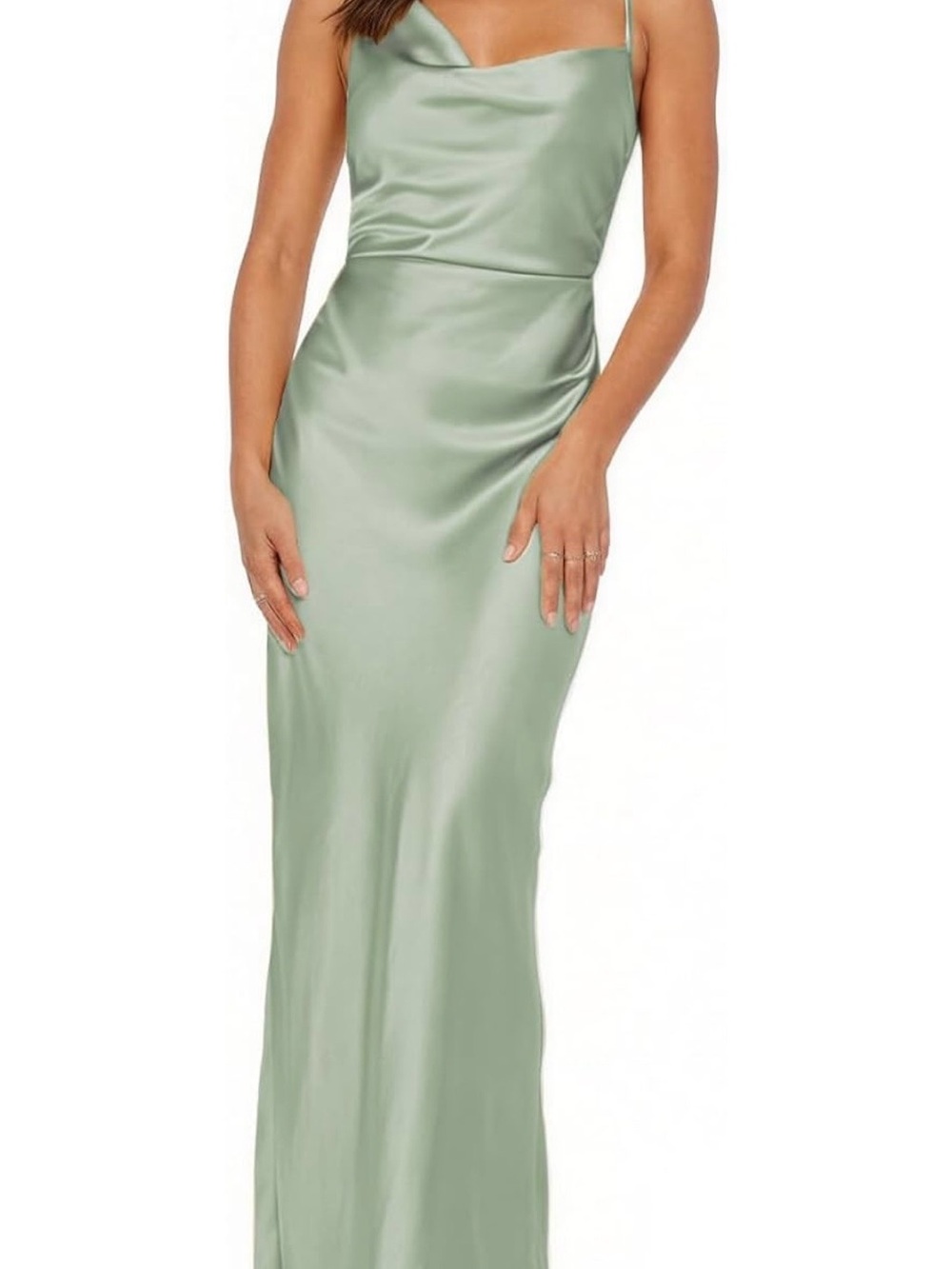 Satin Sage Formal Dress